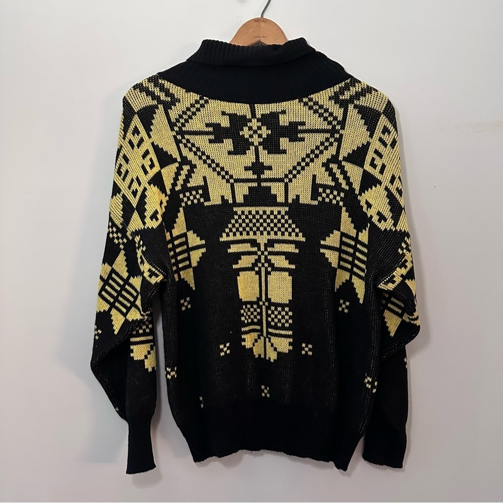 Vintage Amita Italian Wool Blend Cottagecore Vibrant Turtleneck Sweater Sz Large